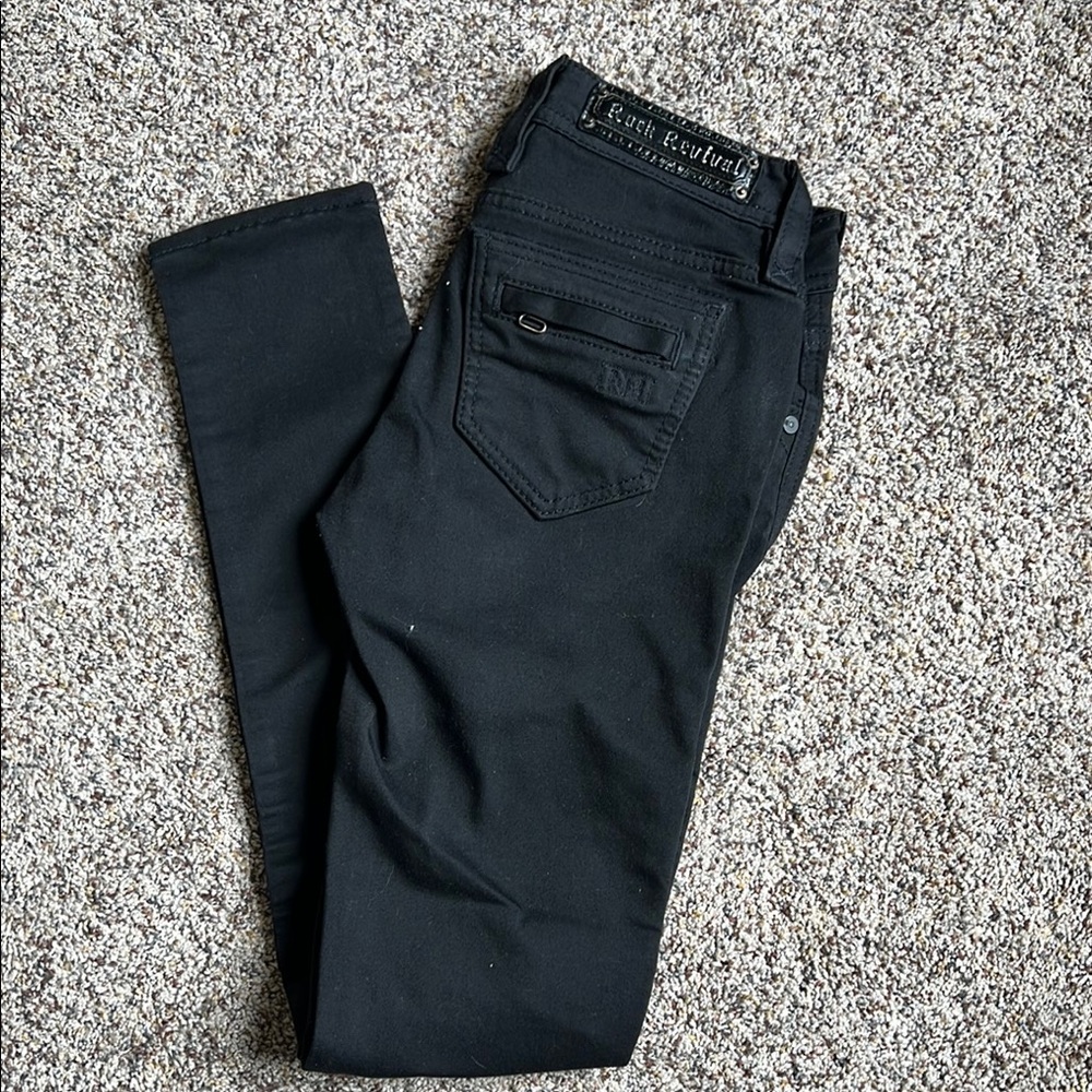 Rock Revival Black Skinny Jeans with Stretch Fit